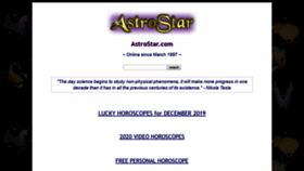 What Astrostar.com website looked like in 2019 (4 years ago)