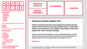 What Asociacija.si website looked like in 2020 (4 years ago)