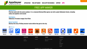 What Appsgeyser.io website looked like in 2020 (4 years ago)
