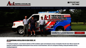What A1heatingandcoolinginc.com website looked like in 2020 (4 years ago)