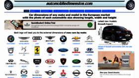 What Automobiledimension.com website looked like in 2020 (4 years ago)