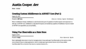What Austincooper.dev website looked like in 2020 (4 years ago)
