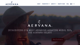 What Aervana.com website looked like in 2020 (4 years ago)