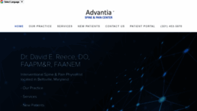 What Advantiapaincenter.com website looked like in 2020 (4 years ago)
