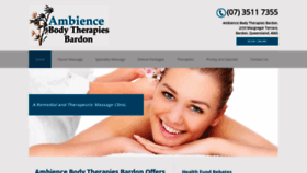 What Ambiencebodytherapiesbardon.com.au website looked like in 2020 (4 years ago)