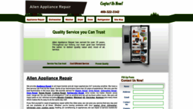 What Allenappliancerepair.com website looked like in 2020 (4 years ago)