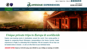 What Awesomeexperiences.com website looked like in 2020 (4 years ago)