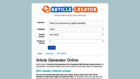 What Articlecreator.fullcontentrss.com website looked like in 2020 (4 years ago)