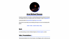 What Arunmichaeldsouza.com website looked like in 2020 (4 years ago)