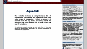 What Aqua-calc.com website looked like in 2020 (4 years ago)
