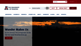 What Arizona.edu website looked like in 2020 (4 years ago)