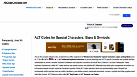 What Altcodeunicode.com website looked like in 2020 (4 years ago)