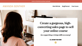 What Amandagenther.com website looked like in 2020 (4 years ago)