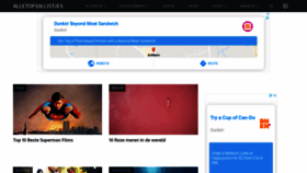 What Alletop10lijstjes.nl website looked like in 2020 (6 years ago)