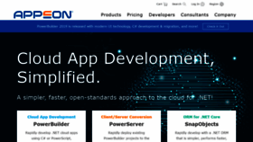 What Appeon.com website looked like in 2020 (5 years ago)