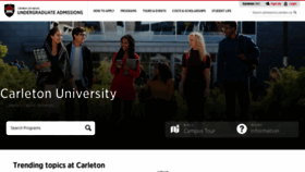 What Admissions.carleton.ca website looked like in 2020 (4 years ago)