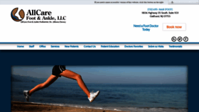 What Allcarefootandankle.com website looked like in 2020 (4 years ago)
