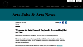 What Artsjobs.org.uk website looked like in 2020 (4 years ago)