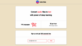 What Audio-data.cc website looked like in 2020 (4 years ago)