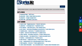 What Azlyrics.biz website looked like in 2020 (4 years ago)