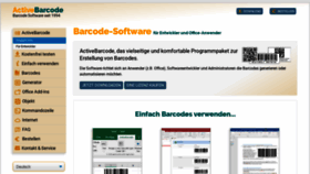 What Activebarcode.de website looked like in 2020 (4 years ago)