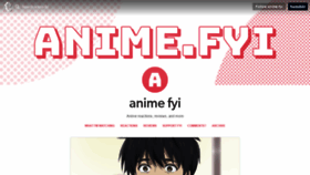 What Anime.fyi website looked like in 2020 (4 years ago)
