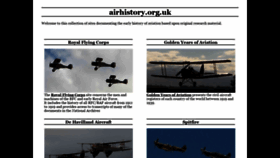 What Airhistory.org.uk website looked like in 2020 (4 years ago)