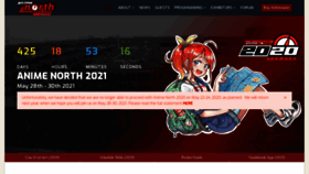 What Animenorth.com website looked like in 2020 (4 years ago)