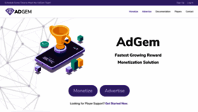 What Adgem.com website looked like in 2020 (4 years ago)