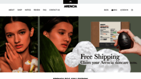 What Arencia.com website looked like in 2020 (5 years ago)