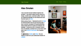 What Alexsmolen.com website looked like in 2020 (4 years ago)