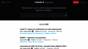 What Assistance.canalplus.com website looked like in 2020 (4 years ago)