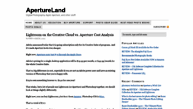 What Apertureland.com website looked like in 2020 (5 years ago)