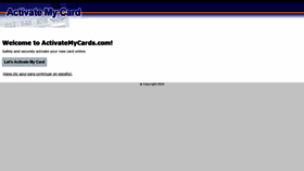 What Activatemycards.com website looked like in 2020 (3 years ago)