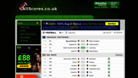 What Allscores.co.uk website looked like in 2020 (3 years ago)