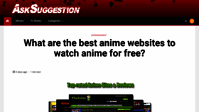 What A2zanime.com website looked like in 2020 (3 years ago)