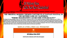 What Allhallowsfaire.com website looked like in 2020 (3 years ago)