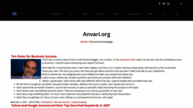 What Anvari.org website looked like in 2020 (3 years ago)