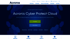 What Acronis.co.uk website looked like in 2020 (3 years ago)