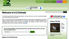 What A-z-animals.com website looked like in 2020 (3 years ago)