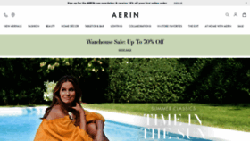 What Aerin.com website looked like in 2020 (3 years ago)