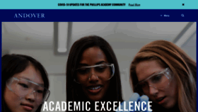 What Andover.edu website looked like in 2020 (3 years ago)
