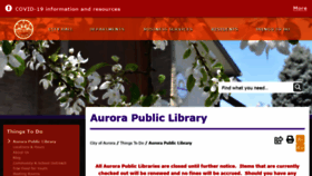 What Auroralibrary.org website looked like in 2020 (3 years ago)