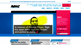 What Avaaz.org website looked like in 2020 (3 years ago)