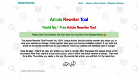 What Articlesrewriter.com website looked like in 2020 (3 years ago)