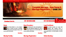 What Aryasamajmarriage.com website looked like in 2020 (3 years ago)