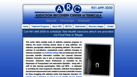 What Addictionrecoverycenteroftemecula.com website looked like in 2020 (3 years ago)