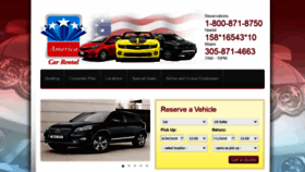 What Americarentcars.com website looked like in 2020 (3 years ago)