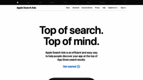 What Advertising.apple.com website looked like in 2020 (3 years ago)