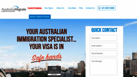 What Australiamigrate.com website looked like in 2020 (3 years ago)